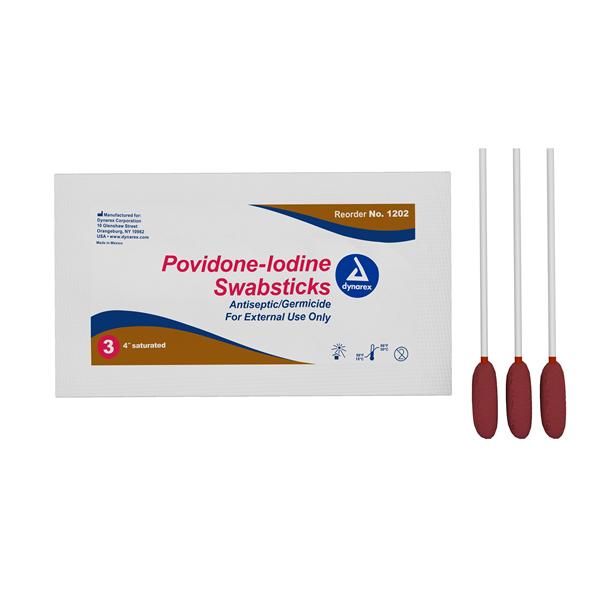 Dynarex Corporation Swabstick Prep Pvp Iodine 10% 3'S 750/Ca - 1202