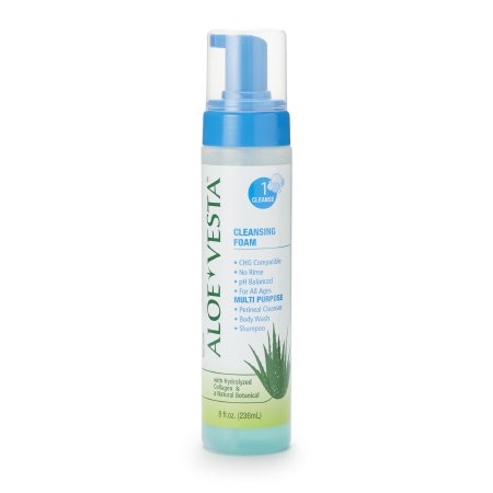 Aloe Vesta - Rinse-Free Shampoo and Body Wash 8 oz. Pump Bottle Fresh Scent - Medline - 325208
