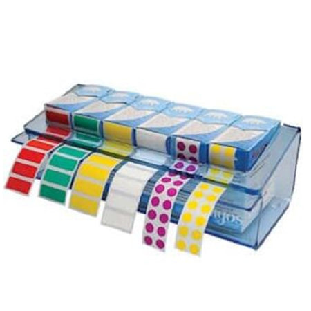 PolarSafe - Label Dispenser 5 X 6 X 12 Inch Desktop Manual Pull Blue Acrylic Strip and Dot Style For use with all Polar Labels and Rolls - Cole-Parmer Inst. - 0439691