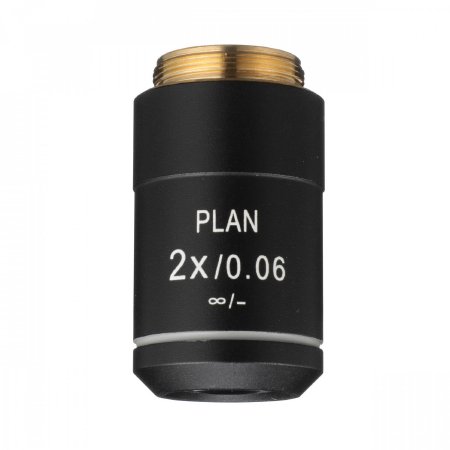 Accu-Scope - Achromat Objective Lens 2X Plan, N.A. 0.06, 5.3 mm Working Distance For use with 3000-LED, EXC-350 and 3000 Series Microscopes - 00-3172-PL