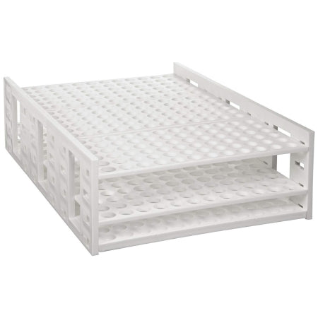 Mega Racks - Double-Sided Test Tube Rack 432 Place 5 to 7 mL Tube Size White 3-1/8 X 9-1/3 X 26-1/2 Inch - Heathrow Scientific - 120112