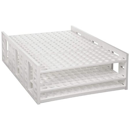 Mega Racks - Double-Sided Test Tube Rack 432 Place 5 to 7 mL Tube Size White 3-1/8 X 9-1/3 X 26-1/2 Inch - 120112