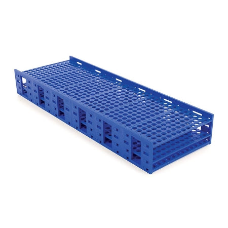 Mega Racks - Double-Sided Test Tube Rack 432 Place 5 to 7 mL Tube Size Blue 3-1/8 X 9-1/3 X 26-1/2 Inch - 120113