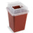 Heathrow Scientific - Sharps Container 4-1/2 X 4-1/2 X 7-1/2 Inch 1 Quart Red Base / Translucent Lid Vertical Entry Sliding Lid - 120177