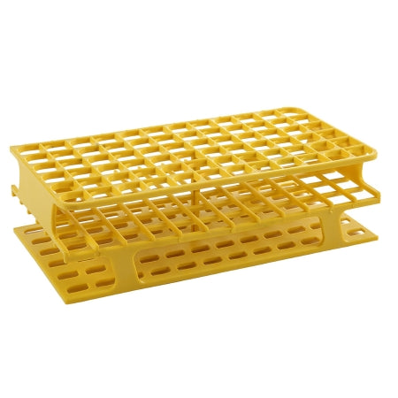 OneRack - Full Size Test Tube Rack 72 Place 5 to 10 mL Tube Size Yellow 59 X 104 X 202 mm - Heathrow Scientific - 120205