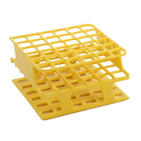OneRack - Half Size Test Tube Rack 36 Place 5 to 10 mL Tube Size Yellow 13 mm Well Diameter - 120398
