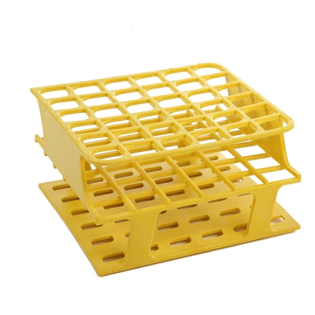 OneRack - Half Size Test Tube Rack 36 Place 5 to 10 mL Tube Size Yellow 16 mm Well Diameter - Heathrow Scientific - 120399