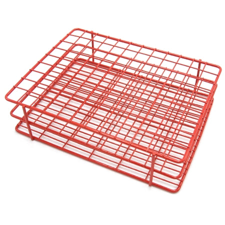 Heathrow Scientific - Wire Rack Test Tube Rack 108 Place 13 to 16 mm Tube Size Red 2-1/2 X 7-2/5 X 9-1/2 Inch - HS23108