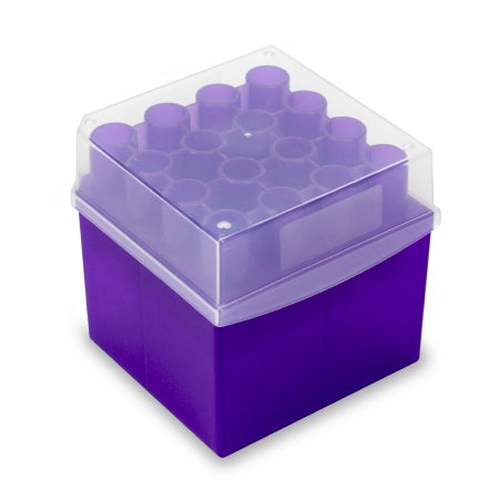 Cube Tube - Tube Freezer Rack 4-7/8 X 4-7/8 X 5 Inch Purple Polypropylene 16 Tube Capacity - HS23271A