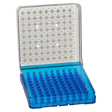 Artic Squares - Cryo Storage Box 2 X 5-1/4 X 5-1/4 Inch Blue Polycarbonate 100 Tube Capacity - HS23300D