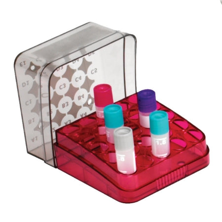 Artic Squares - Cryo Storage Box 2 X 3 X 3 Inch Red Polycarbonate 25 Tube Capacity - HS23325A