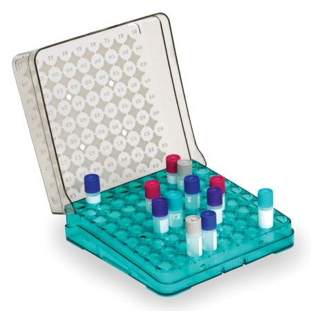 Artic Squares - Cryo Storage Box 2 X 5-1/4 X 5-1/4 Inch Assorted Polycarbonate 81 Tube Capacity - HS23381B