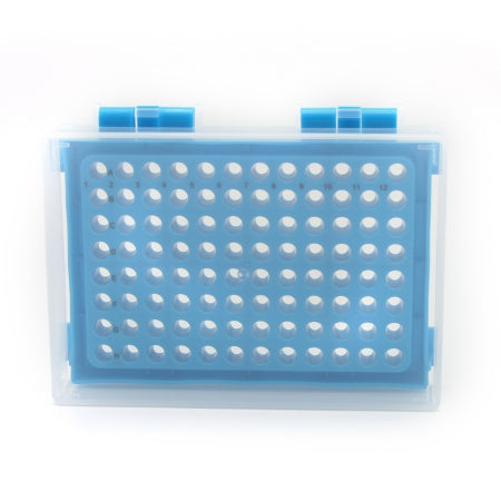Heathrow Scientific - 96-Well / PCR Tube Microcentrifuge Tube Rack 96 Place 0.2 mL Tube Size Blue 1-1/5 X 3-7/8 X 5-1/5 Inch - HS23461C