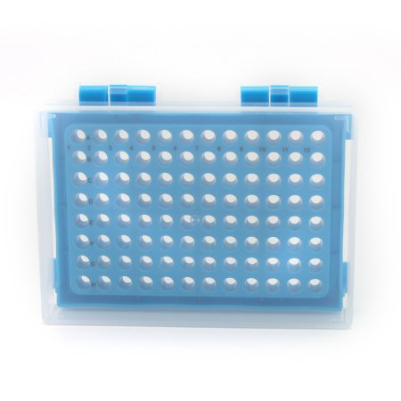 Heathrow Scientific - 96-Well / PCR Tube Microcentrifuge Tube Rack 96 Place 0.2 mL Tube Size Blue 1-1/5 X 3-7/8 X 5-1/5 Inch - HS23461C