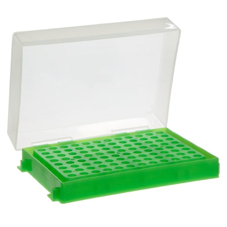 Heathrow Scientific - 96-Well / PCR Tube Microcentrifuge Tube Rack 96 Place 0.2 mL Tube Size Green 1-1/5 X 3-7/8 X 5-1/5 Inch - HS23461D