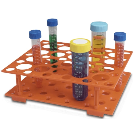 Snap-Together - Conical Tube Test Tube Rack 30 Place / 20 Place 15 / 50 mL Tube Size Orange 61 X 170 X 171 mm - Heathrow Scientific - HS24306