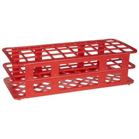 Heathrow Scientific - Fold and Snap Test Tube Rack 40 Place 5 to 30 mL Tube Size Red 2-2/5 X 4-1/8 X 9-2/3 Inch - HS243071R