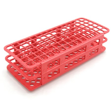 Heathrow Scientific - Fold and Snap Test Tube Rack 90 Place 5 to 10 mL Tube Size Red 2-2/5 X 4-1/8 X 9-2/3 Inch - HS243073R