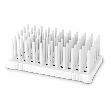Heathrow Scientific - Peg Rack Test Tube Rack 50 Place 10 mL Tube Size White 69 X 104 X 188 mm - HS24311A