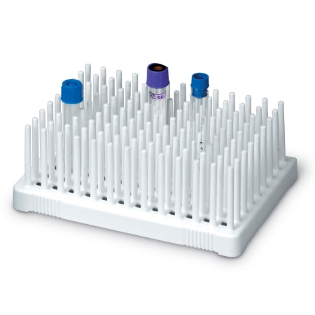 Heathrow Scientific - Peg Rack Microcentrifuge Tube Rack 96 Place 7 mL Tube Size White 69 X 82 X 126 mm - HS24312A