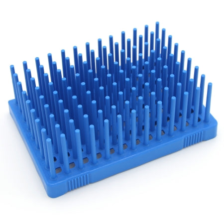 Heathrow Scientific - Peg Rack Microcentrifuge Tube Rack 96 Place 7 mL Tube Size Blue 69 X 82 X 126 mm - HS24312B