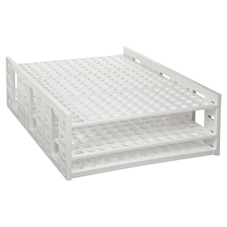 Mega Racks - Clinical Test Tube Rack 216 Place 5 to 7 mL Tube Size White 3-3/5 X 9-1/3 X 13-1/3 Inch - Heathrow Scientific - HS24322E