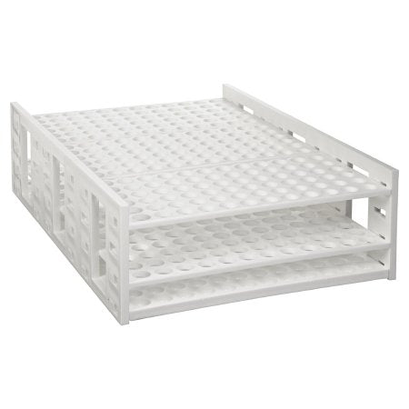 Mega Racks - Clinical Test Tube Rack 216 Place 5 to 7 mL Tube Size White 3-3/5 X 9-1/3 X 13-1/3 Inch - HS24322E