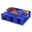 Mega Racks - Clinical Test Tube Rack 120 Place 10 mL Tube Size Blue 3-3/5 X 9-1/3 X 13-1/3 Inch - HS24323A