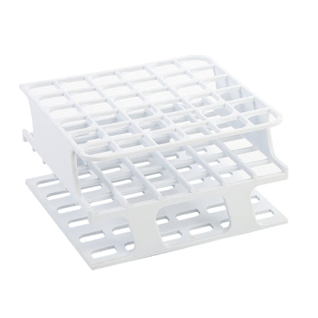 OneRack - Half Size Test Tube Rack 36 Place 5 to 10 mL Tube Size White 59 X 104 X 104 mm - Heathrow Scientific - HS27501A