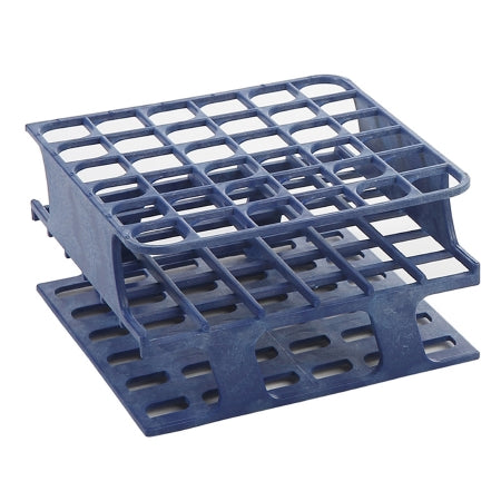 OneRack - Half Size Test Tube Rack 36 Place 5 to 10 mL Tube Size Blue 59 X 104 X 104 mm - Heathrow Scientific - HS27501B