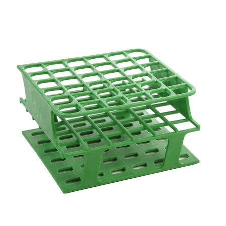 OneRack - Half Size Test Tube Rack 36 Place 5 to 10 mL Tube Size Green 70 X 127 X 127 mm - Heathrow Scientific - HS27502C