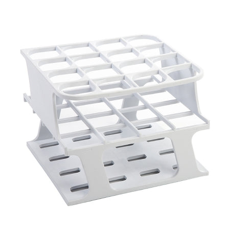 OneRack - Half Size Test Tube Rack 16 Place 10 to 18 mL Tube Size White 92 X 120 X 122 mm - HS27504A
