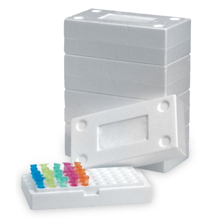 Heathrow Scientific - Microplate Freezer Rack 2-3/4 X 4-1/3 X 8-1/4 Inch White EPS Foam 50 Tube Capacity - HS4283P