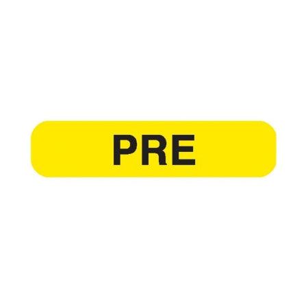 Market Lab - Pre-Printed Label Laboratory Use Yellow Paper Pre Black Lab / Specimen 3/4 X 1-3/5 Inch - 6761