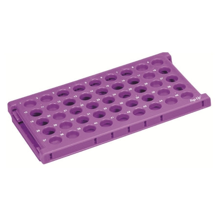 Heathrow Scientific - Pop-Up Test Tube Rack 45 Place 15 mL Tube Size Purple 72 X 137 X 255 mm Expanded - HS24318