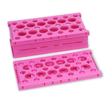Heathrow Scientific - Pop-Up Test Tube Rack Combo 12 / 21 Place 15 / 50 mL Tube Size Pink 72 X 137 X 255 mm Expanded - HS24320P