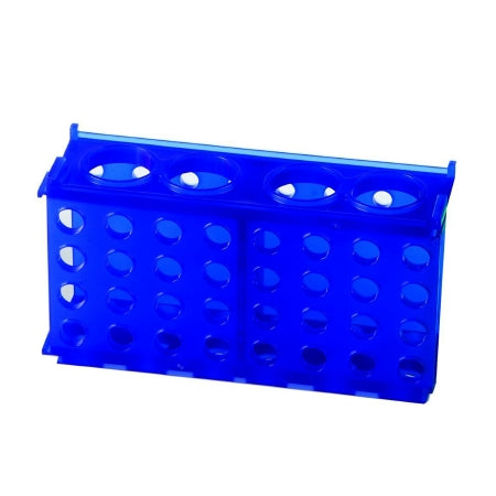 Heathrow Scientific - 4-Way Test Tube Rack 80 Place 1.5 to 2.0 / 0.5 / 15 / 50 mL Tube Size Blue 2-1/8 X 3-3/4 X 6-7/8 Inch - HS29022B