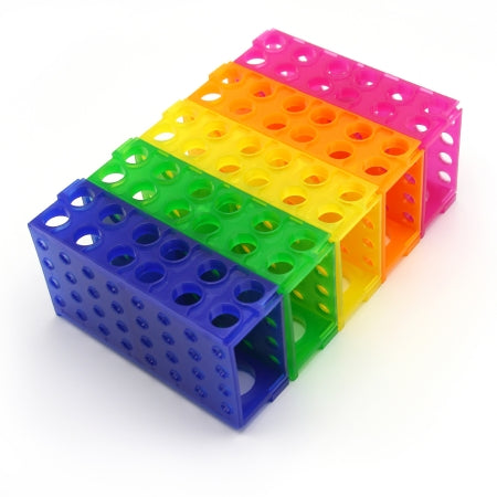 Heathrow Scientific - 4-Way Test Tube Rack 80 Place 1.5 to 2.0 / 0.5 / 15 / 50 mL Tube Size Assorted 2-1/8 X 3-3/4 X 6-7/8 Inch - HS29022G