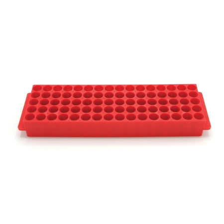 Heathrow Scientific - Fraction Collector Plate Microtube Rack 80 Place 1.5 to 2.0 mL Tube Size Red 35 X 67 X 225 mm - HS29025J