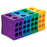 Rota-Rack - Interlocked Rack Test Tube Rack 26 Place 10 to 13 / 10 to 15 / 10 to 20 / 50 mL Tube Size Purple / Blue / Green / Yellow 4-1/3 X 4-1/3 X 8-4/5 Inch - Heathrow Scientific - HS29040A