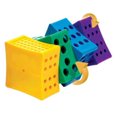 Rota-Rack - Interlocked Rack Microtube Rack 58 Place 0.2 / 0.5 / 1.5 to 2.0 / 15 mL Tube Size Purple / Blue / Green / Yellow 4-1/3 X 4-1/3 X 8-4/5 Inch - Heathrow Scientific - HS29040B