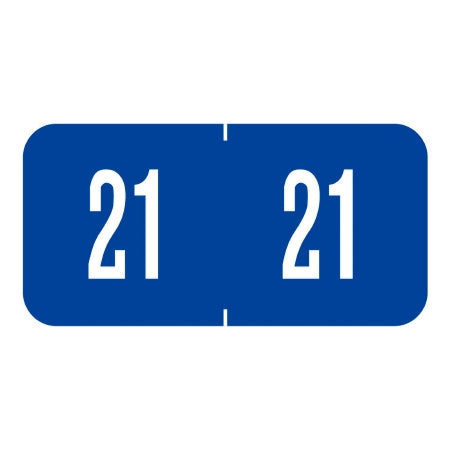Tabbies - Pre-Printed Label Chart Tab Blue 21 21 White Numeric 3/4 X 1-1/2 Inch - 94621
