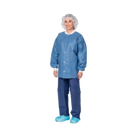 Precept - Warm-Up Jacket Periwinkle Medium Hip Length Disposable - Aspen Surgical Products - 1725M