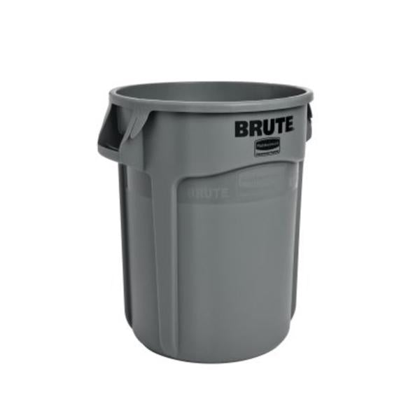 Rubbermaid Can Trash Brute Rsn 20Gal Integrated Cinches Vnt/Rnd Hndl Gray Round 6/Ca - FG262000GRAY