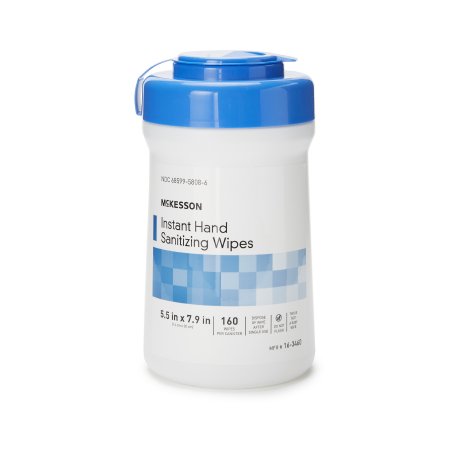 McKesson - Sanitizing Skin Wipe Canister Ethyl Alcohol Scented 160 Count - 16-3460