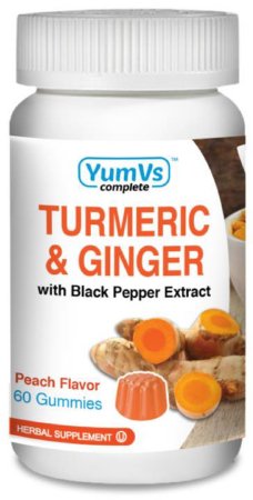YumV's - Mineral Supplement Turmeric Curcumin / Ginger / Black Pepper Extract 250 mg - 12 mg - 100 mcg Strength Gummy 60 per Bottle Peach Flavor - McKesson - 9027-06-YMV