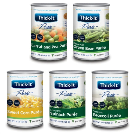 Thick-It - Puree 15 oz. Can Carrot and Pea / Sweet Corn / Seasoned Green Bean / Broccoli Flavors Ready to Use Puree Consistency - H332-GA800