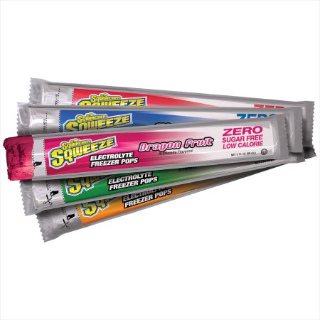 Sqwincher Squeeze Zero - Electrolyte Freezer Pop Punch / Orange / Dragon Fruit / Mixed Berry / Watermelon Flavors 3 oz. - Kent Precision Foods - 159200231