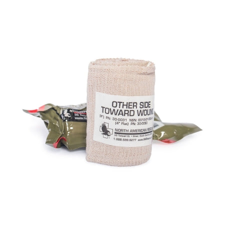 ETD - Trauma Dressing 4 X 70 Inch Standard Compression C-Clasp Closure Tan / White 4 X 6 Inch Pad Sterile - 30-0031B