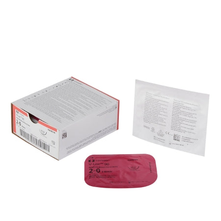 V-Loc 90 Wound Closure Device - Suture with Needle Absorbable Uncoated Violet Suture Barbed Monofilament Polyester Size 2 - 0 9 Inch Suture Double-Armed 26 mm Length 1/2 Circle Taper Point Needle - Medtronic Mitg - VLOCM2145